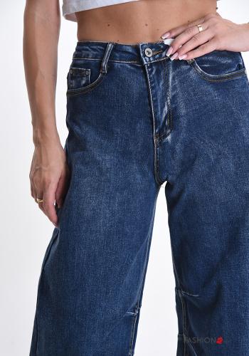 Cotton Jeans with buttons with zip with pockets - ph 4