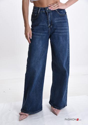 Cotton Jeans with buttons with zip with pockets