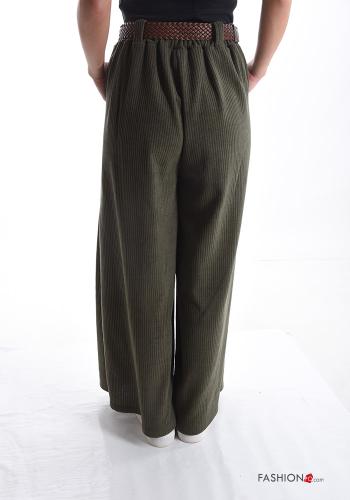 Cotton Trousers with belt with pockets - ph 2