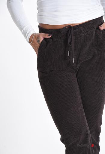 Hose aus Baumwolle mit Taschen mit Schleife - ph 4