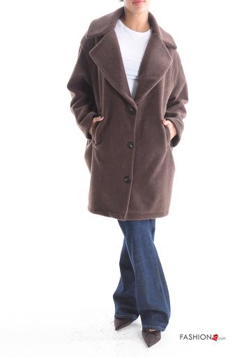 Wool Mix Coat with buttons with pockets - ph 1