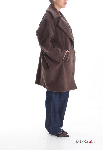 Wool Mix Coat with buttons with pockets - ph 3