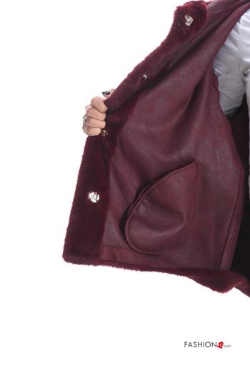 Kunstfell Mantel mit Knöpfen mit Taschen - ph 6