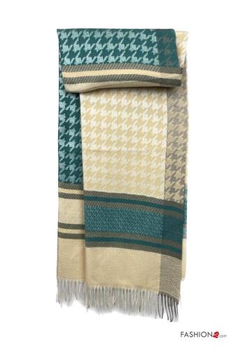 Hahnentritt Muster Schal aus Wollmischung
