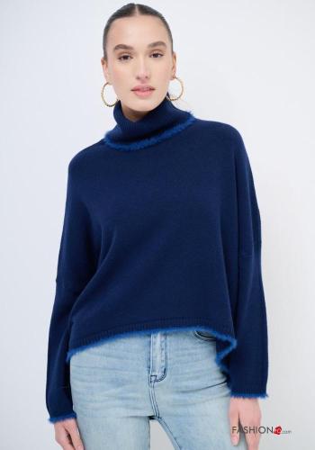 Kunstfell Rollkragenpullover