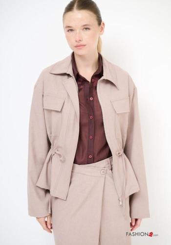 Giacca con colletto con zip con coulisse