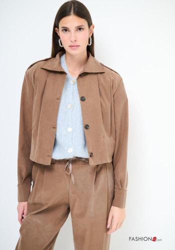 Veste manches longues à collet à boutons