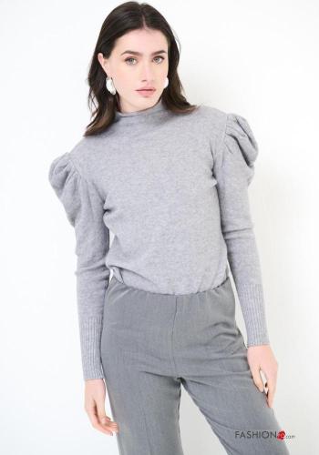 Camisola manga balão manga comprida com gola subida - ph 1