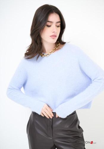 Camisola em Lã mista manga comprida gola redonda