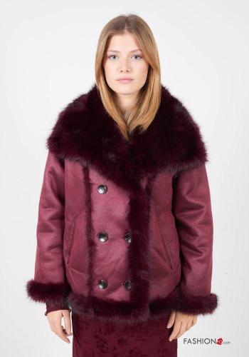 doppelreihig Kunstfell Mantel