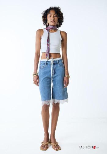 Shorts de Algodón encaje tela vaquera - ph 1