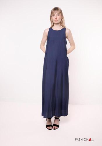 Vestido sem mangas gola redonda