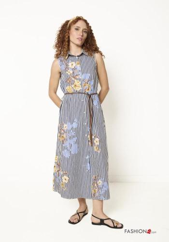Striped Cotton Dress with belt - ph 1