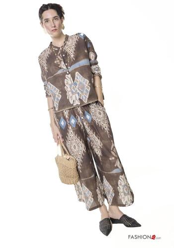 Batik print Cotton Trousers with pockets