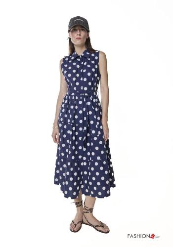 Polka-dot sleeveless Cotton Dress