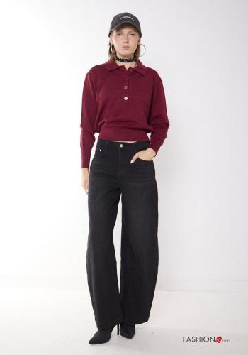 denim Cotton Jeans with buttons with pockets