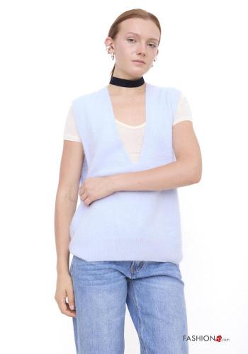 sleeveless Cashmere Blend Sweater with v-neck - ph 1