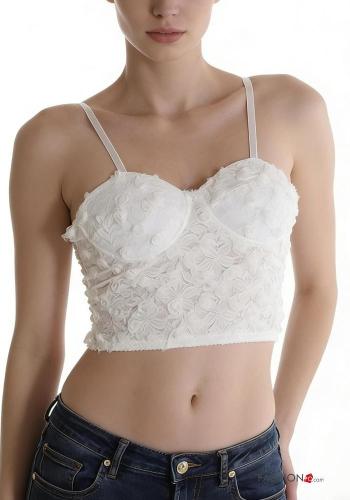 Top corto sin mangas espalda descubierta con copas con elástico