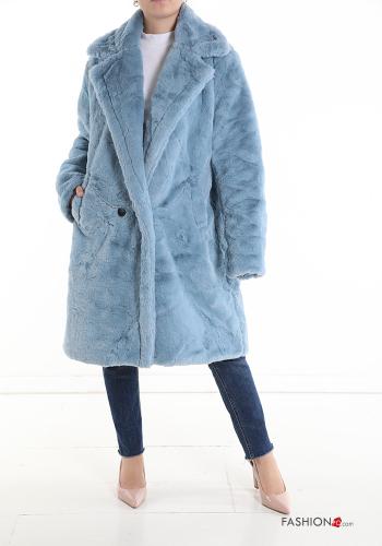 faux fur Coat with buttons with pockets