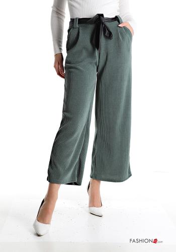 Pantalon en Velours avec poches avec ruban