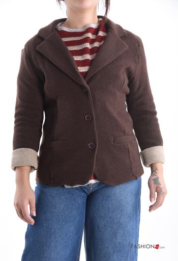Veste en Mélange de Laine manches longues à boutons sans doublure - ph 1