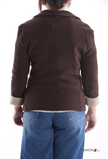 Veste en Mélange de Laine manches longues à boutons sans doublure - ph 2