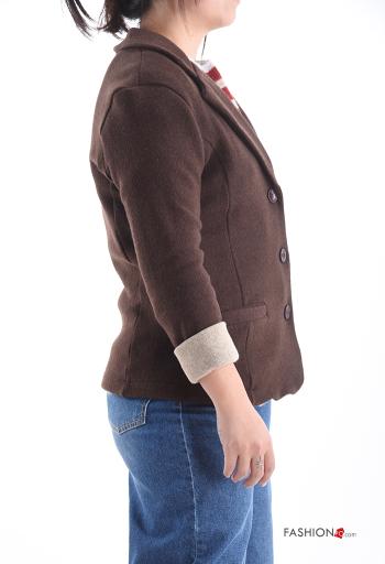 Veste en Mélange de Laine manches longues à boutons sans doublure - ph 3