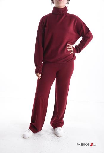 Conjunto manga comprida com gola subida com elástico