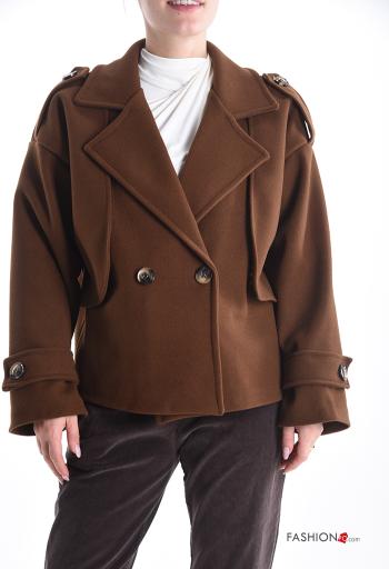 lange ärmel Mantel mit Knöpfen mit Futter