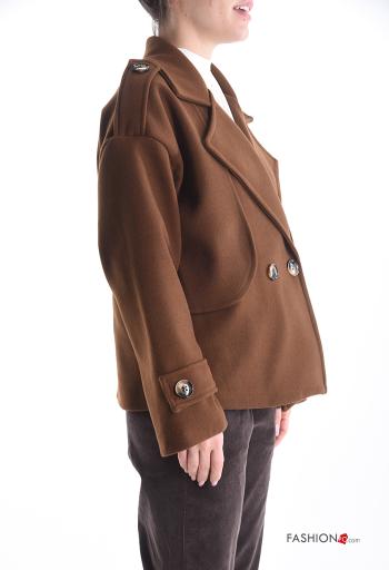 lange ärmel Mantel mit Knöpfen mit Futter - ph 3