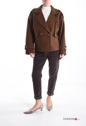 lange ärmel Mantel mit Knöpfen mit Futter - ph 5