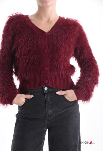 lange ärmel Strickjacke mit Knöpfen mit V-Ausschnitt