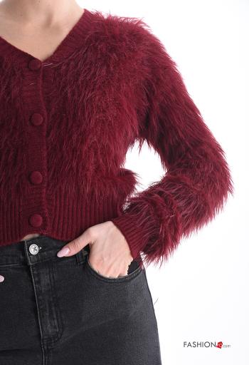 lange ärmel Strickjacke mit Knöpfen mit V-Ausschnitt - ph 4