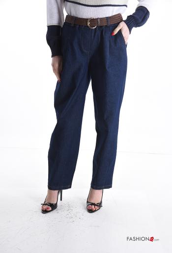 Jeans en Coton avec ceinture avec poches - ph 1