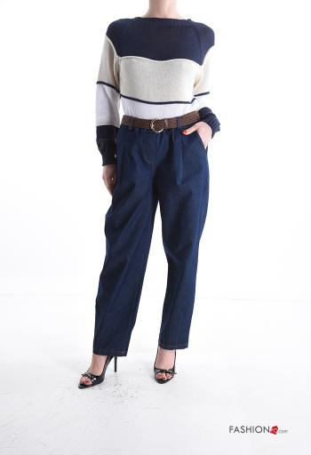 Jeans en Coton avec ceinture avec poches - ph 5