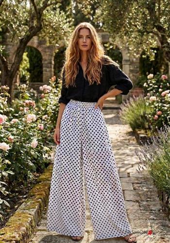 Pantalone in Cotone Fantasia pois - ph 1