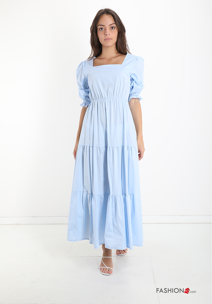  Kleid aus Baumwolle mit Volants