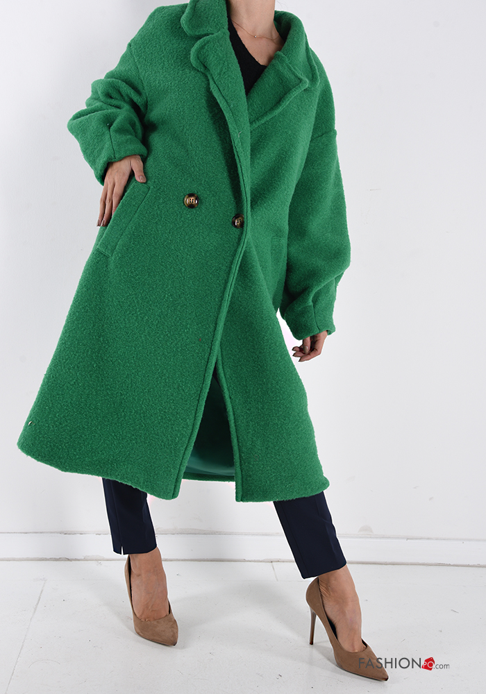  Wool Mix Coat with buttons with pockets