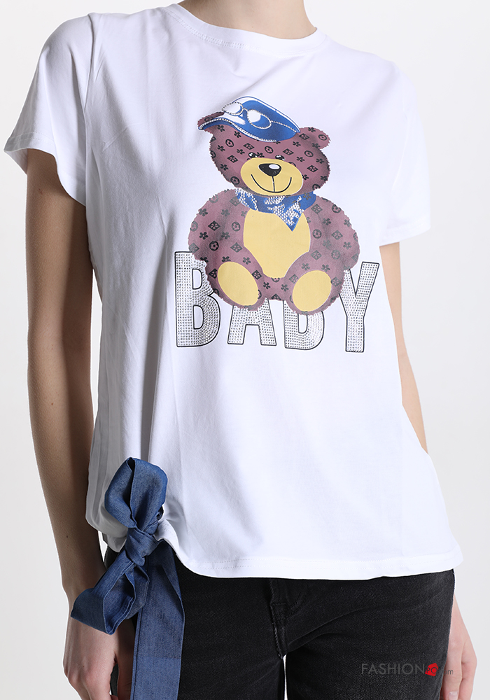  Patterned T-shirt with bow