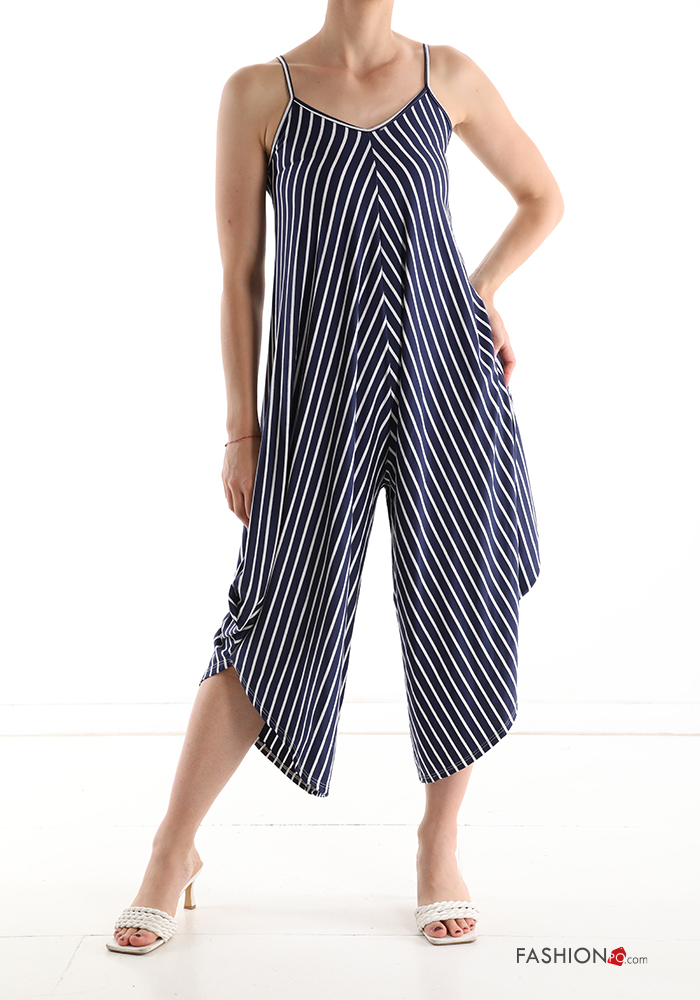  Striped Jumpsuit with pockets