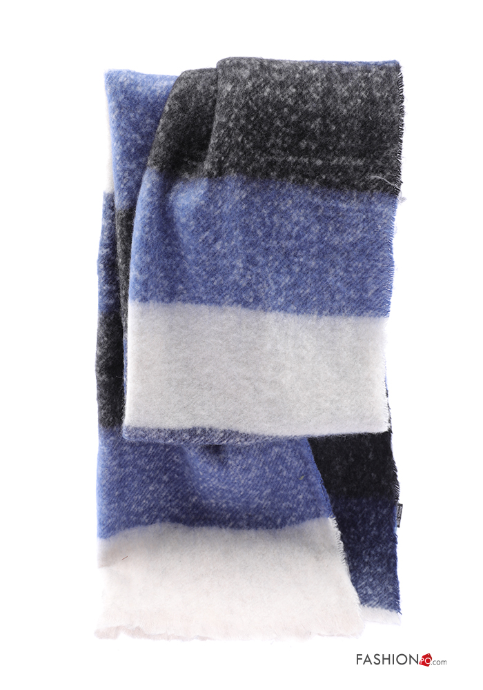 Echarpe d'hiver châle imprimé panthère - laine viscose - gris