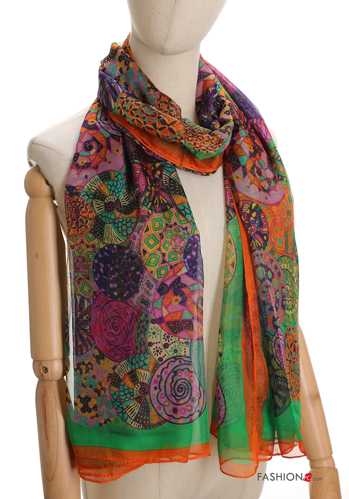  Patterned Silk Scarf 