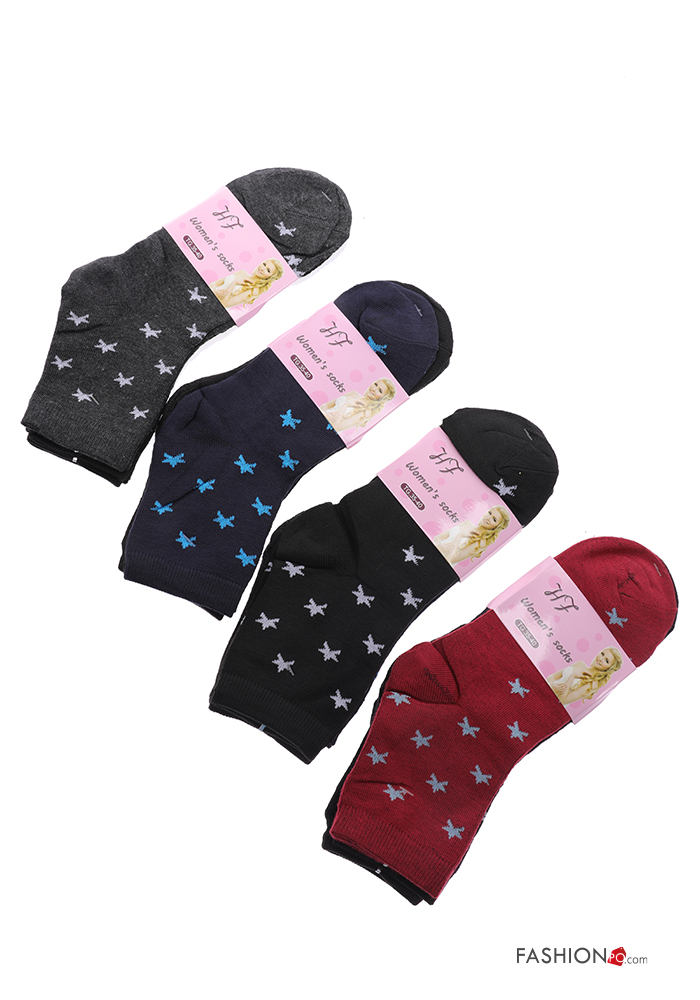  Star-patterned Cotton Ankle socks 