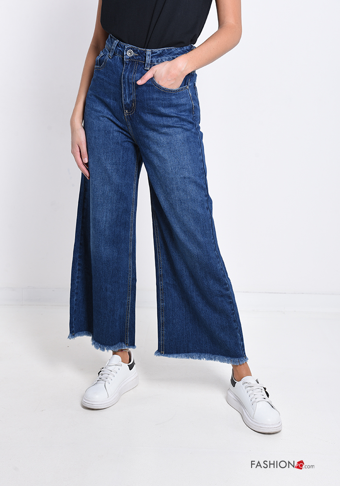 Jeans in Cotone  con tasche a zampa