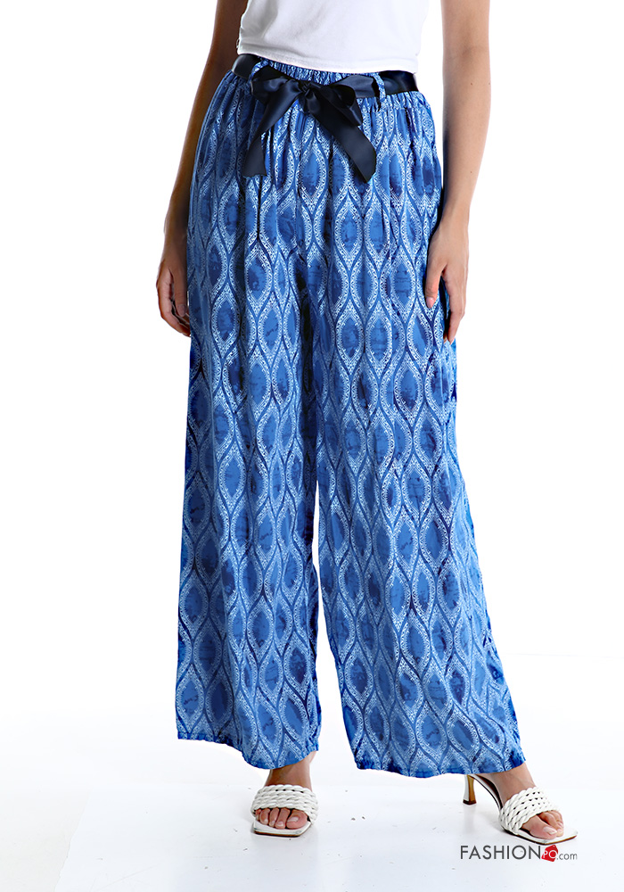  Geometric pattern Trousers with ribbon