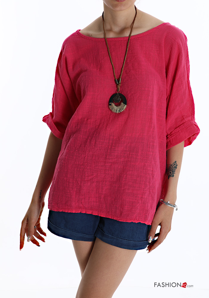  Cotton Tunic with necklace