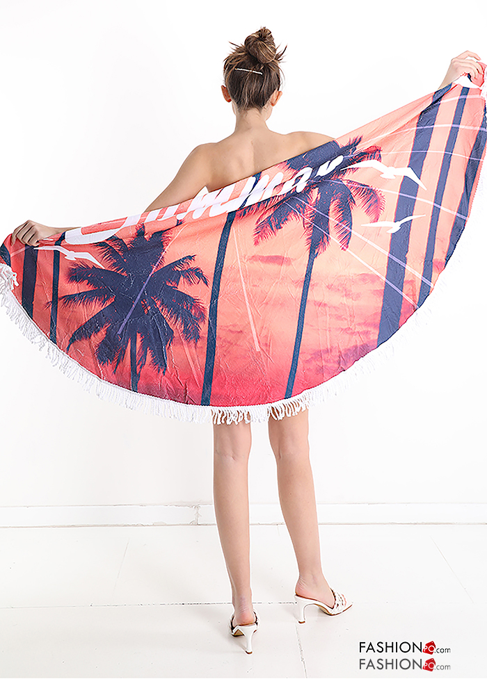  Nature-print Towel with fringes