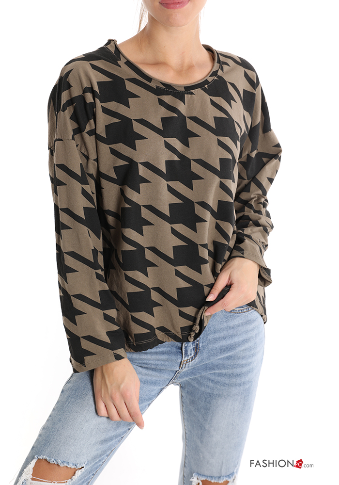  Houndstooth Long sleeved top 