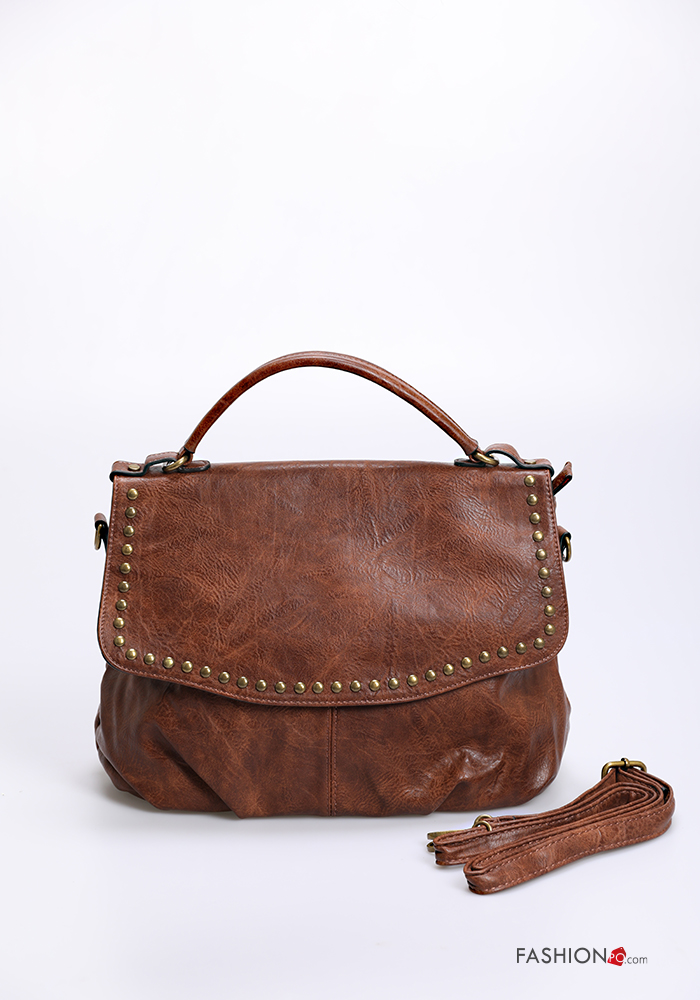  Bag with zip with shoulder strap with studs