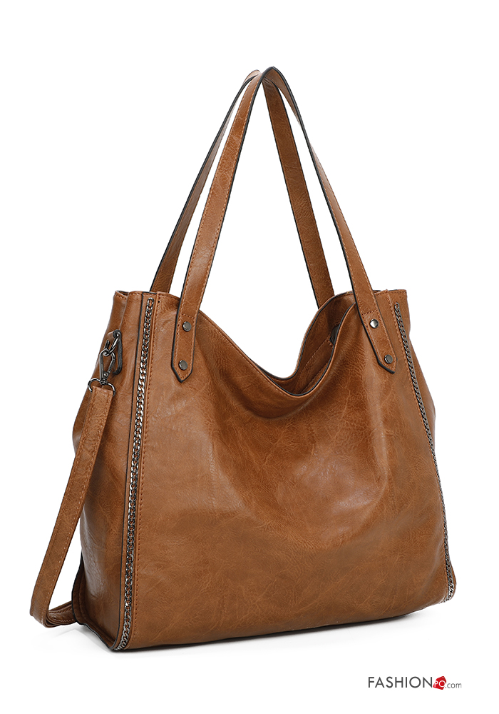 faux leather Shoulder bag with zip with shoulder P54220041216 EN